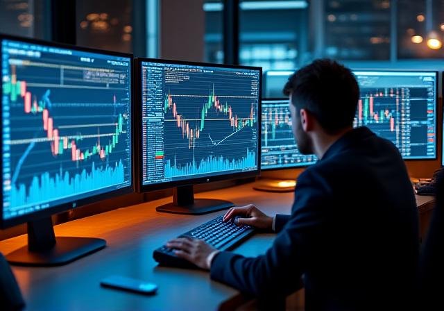 Strategic trading chart with risk management overlays