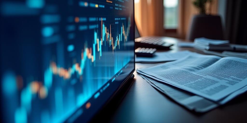 A split screen visual representation of financial charts and economic reports