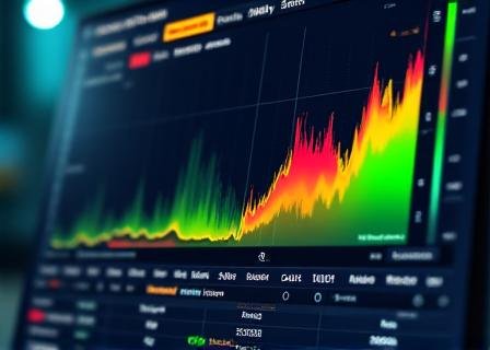 Data visualization dashboard showing probability heatmaps and trade projections